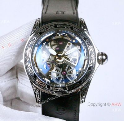 New Copy Corum Bubble Squelette SS Tattoo Watch 45mm